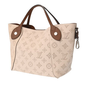 Louis Vuitton Cream Handbag Leather Mahina Creme Monogram